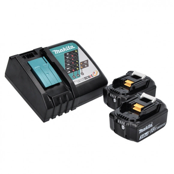 Makita Dhr 243 Rfj Perforateur Sans Fil Brushless Avec Sds-plus + 2x Batteries 3.0 Ah  + Chargeur + Makpac