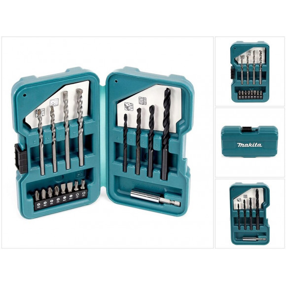 Makita D-40216 Jeu D'embouts Et De Forets - 17 Pièces + Coffret En Plastique