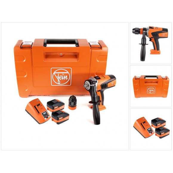 Fein Ascm 18 Qm Perceuse-visseuse Sans Fil - 4 Vitesses 18v 90nm ( 71161164000 ) Set + Coffret De Transport + 2x Batteries 6,0 