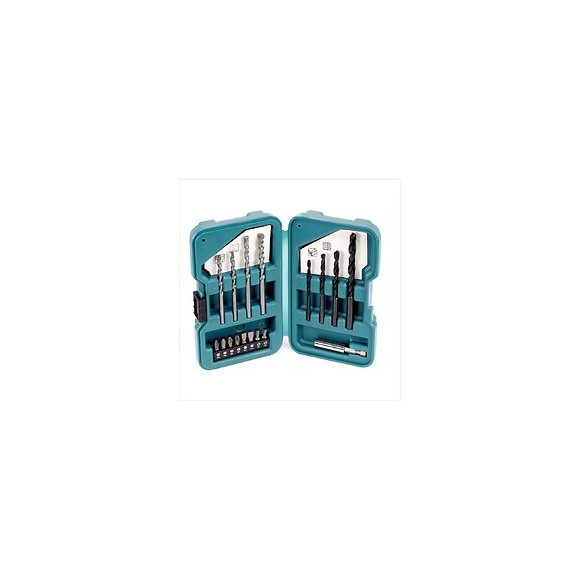 Makita D-40216 Jeu D'embouts Et De Forets - 17 Pièces + Coffret En Plastique
