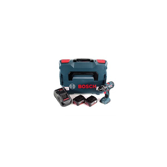 Bosch Gsr 18v-28 Perceuse-visseuse Sans Fil 18v 1/2" 13mm + Coffret De Transport L-boxx + 2x Batteries 5 Ah + Chargeur Rapide