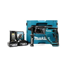 Makita Bhr 202 Perforateur Combiné Sans Fil 18v 2,0j Sds Plus + Coffret Makpac + 2x Batteries 3ah + Chargeur