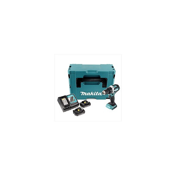 Makita Ddf 484 Raj 18 V Perceuse Visseuse Sans Fil Brushless 54 Nm Avec Boîtier Makpac + 2x Batteries Bl1820 2,0 Ah + Chargeur