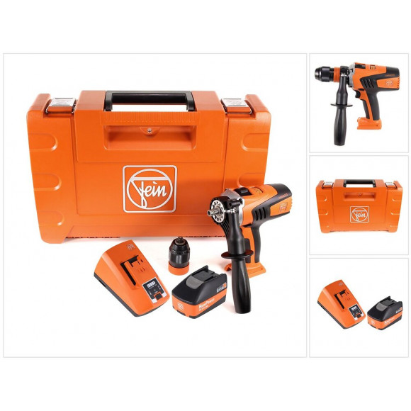 Fein Ascm 18 Qm Perceuse-visseuse Sans Fil - 4 Vitesses 18v 90nm ( 71161164000 ) Set + Coffret De Transport + 1x Batterie 5,2 A