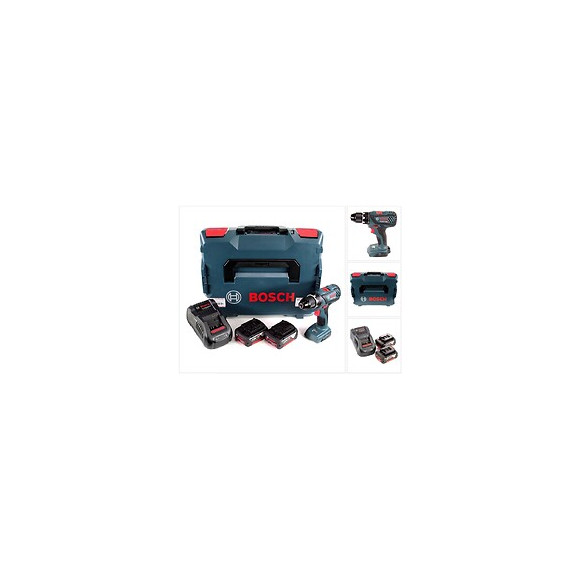 Bosch Gsr 18v-28 Perceuse-visseuse Sans Fil 18v 1/2" 13mm + Coffret De Transport L-boxx + 2x Batteries 5 Ah + Chargeur Rapide