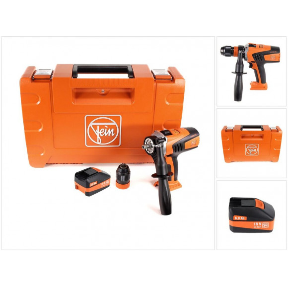 Fein Ascm 18 Qm Perceuse-visseuse Sans Fil - 4 Vitesses 18v 90nm ( 71161164000 ) Set + Coffret De Transport + 1x Batterie 6,0 A