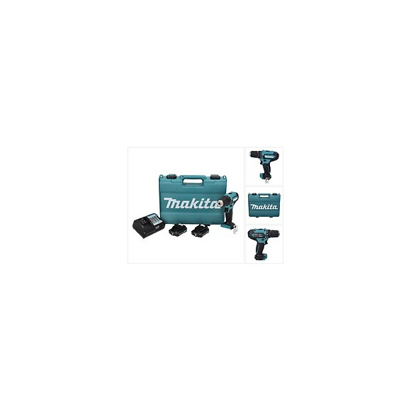 Makita Df333 Dwae 12v Perceuse Sans Fil Max.30 Nm + 2x Batteries 2,0 Ah + Chargeur + Coffret De Transport