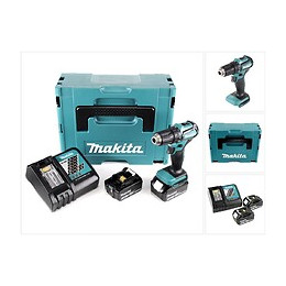 Makita Ddf 483 Rfj 18 V Perceuse Visseuse Sans Fil Avec Boîtier Makpac + 2x Batteries Bl 1830 3,0 Ah + Chargeur Dc18rc