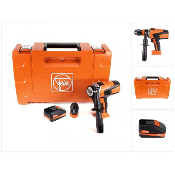 Fein Ascm 18 Qm Perceuse-visseuse Sans Fil - 4 Vitesses 18v 90nm ( 71161164000 ) Set + Coffret De Transport + 1x Batterie 3,0 A