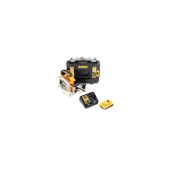 Dewalt Dcs 570 D1 18 V Brushless Scie Circulaire Sans Fil Avec Boîtier Tstak + 1x 2,0 Ah Chargeur + 1x Chargeur