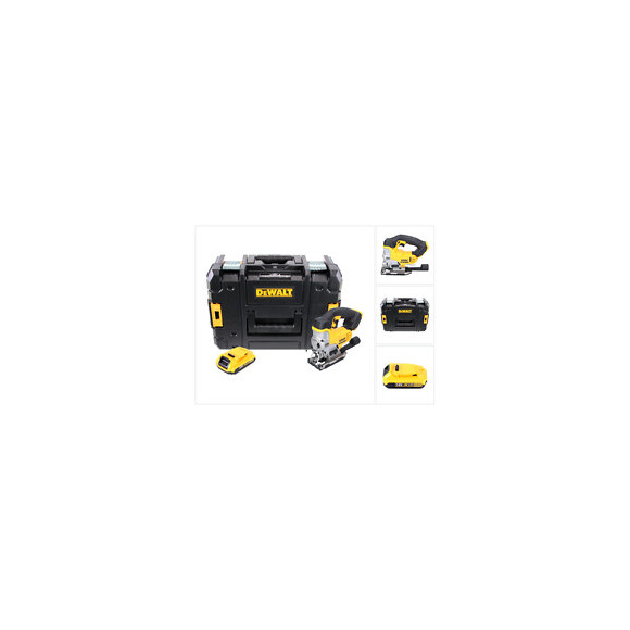 Dewalt Dcs 331 18v Xr Li-ion Scie Sauteuse Sans Fil + Coffret Tstak Dwst1-70703 Avec Insert + 1 X Batterie Dewalt Dcb 183 18v 2