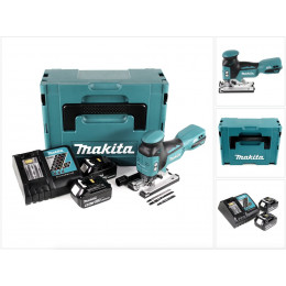 Makita Djv 181 Rgj 18 V Li-ion Scie Sauteuse Sans Fil + 2x Batteries Bl 1860 B 6,0 Ah + Chargeur Makita Dc 18 Rc