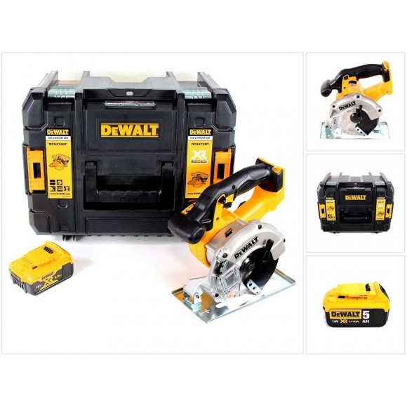 Dewalt Dcs 373 Scie Circulaire Sans Fil Métal 18v Li-ion + Coffret De Transport Tstak + Lame De Scie 140mm + 1x Batterie Dcb 1