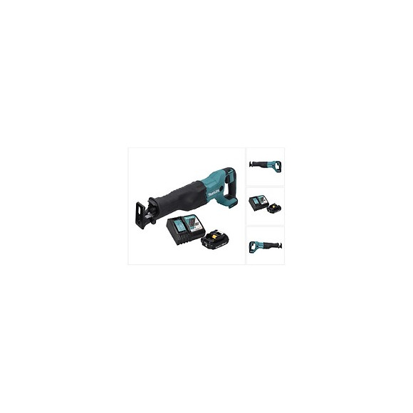 Makita Djr 186 Scie Récipro Sans Fil, Scie Sabre 18 V Li-ion + 1x Batterie Bl1820 2.0 Ah + Chargeur Dc18rc