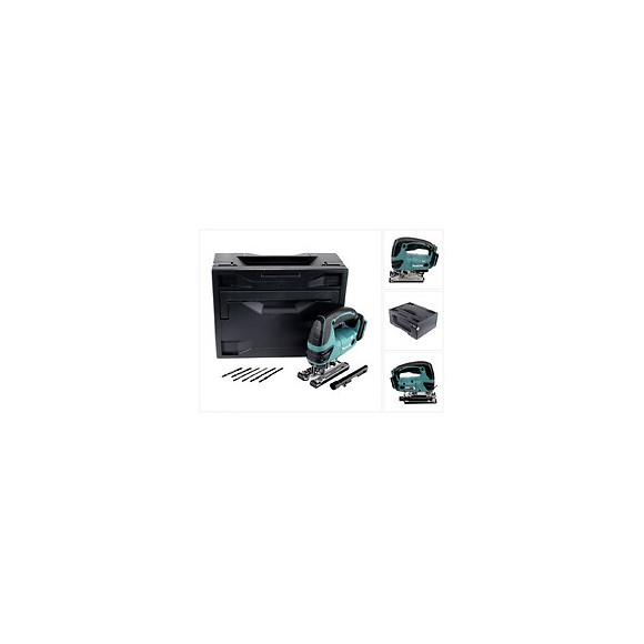 Scie Sauteuse Sans Fil Makita Djv 180 Zx 18v + Makbox + Lames De Scie, 6 Pcs. - Sans Batterie, Sans Chargeur
