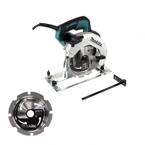 Makita Hs 7611 1600 W Scie Circulaire  190 Mm + 1x Lame De Scie Carbure + 1x Lame De Scie Makita Specialized Pour Fibrociment