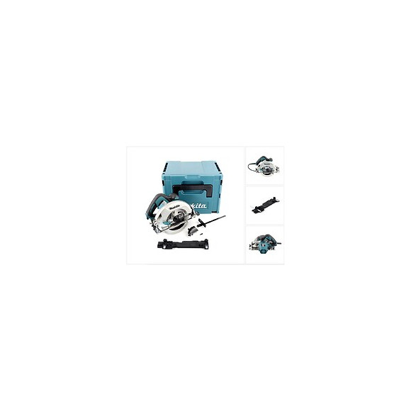 Makita Hs 7601 J 1200 W Scie Circulaire Électrique + Coffret Makpac + Lame De Scie Mforce De 190 Mm + Adaptateur De Rail De Gu