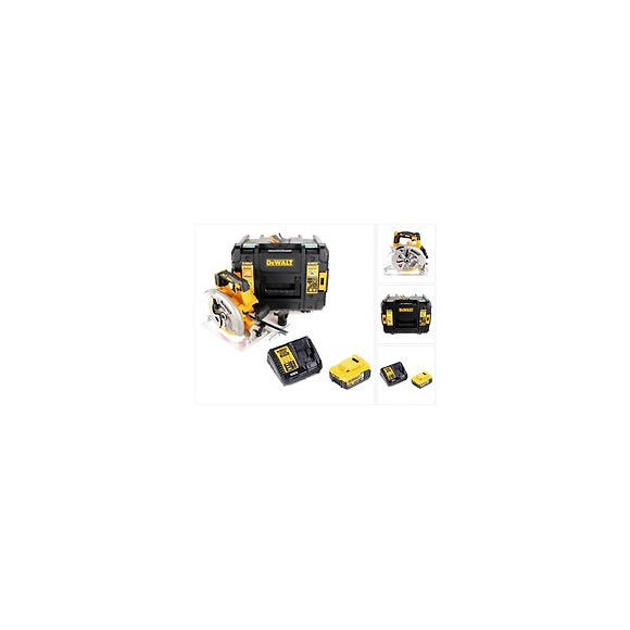 Dewalt Dcs 570 P1 18 V Brushless Scie Circulaire Sans Fil Avec Boîtier Tstak + 1x 5,0 Ah Batterie + 1x Chargeur