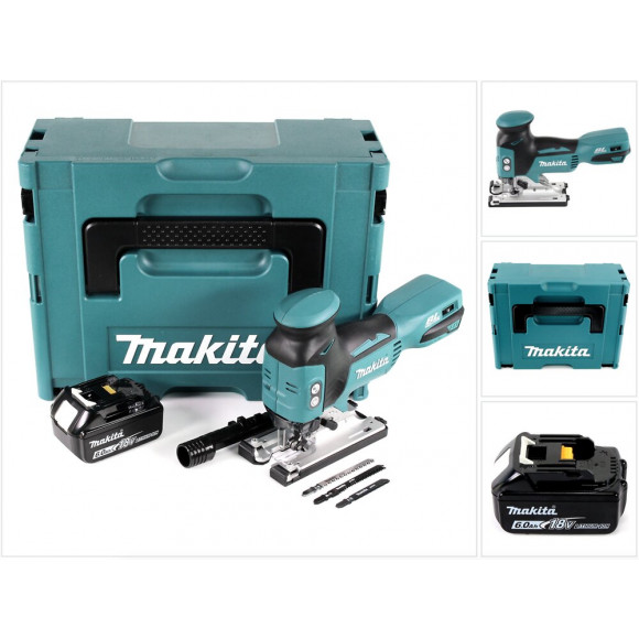 Makita Djv 181 T1j 18 V Li-ion Scie Sauteuse Sans Fil + 1x Batterie Bl 1860 B 6,0 Ah - Sans Chargeur