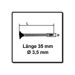 Technofast Hbtf3535td Vis À Bois Pour Cloison Sèche À Fixations Rapides 3,5 X 35 Ph2 - 1000 Pièces