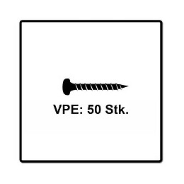 Fischer Vis Pour Panneaux De Particules Power-fast Ii Fpf Ii 5,0x70 Mm - 50 Pièces (670441) Tête Cylindrique + Filetage Torx 
