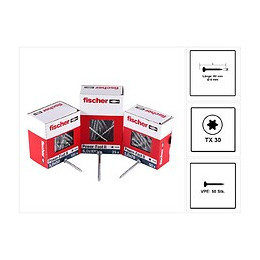 Fischer Vis Pour Panneaux De Particules Power-fast Ii Fpf Ii 6.0x60 Mm - 50 Pièces (670532) Tête Cylindrique + Filetage Compl