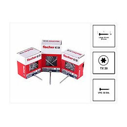 Fischer Vis Pour Panneaux De Particules Power-fast Ii Fpf Ii 3,5x35 Mm - 200 Pièces (670103) Tête Cylindrique + Filetage Torx