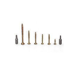 Fischer Power-fast Box Tête Fraisée Avec Double Filetage,  245 Pcs. - 3,5 - 5 Mm - Torx Galvanisé, Passivé Jaune ( 667005 )