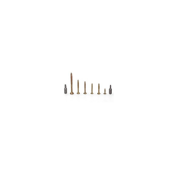 Fischer Power-fast Box Tête Fraisée Avec Double Filetage,  245 Pcs. - 3,5 - 5 Mm - Torx Galvanisé, Passivé Jaune ( 667005 )
