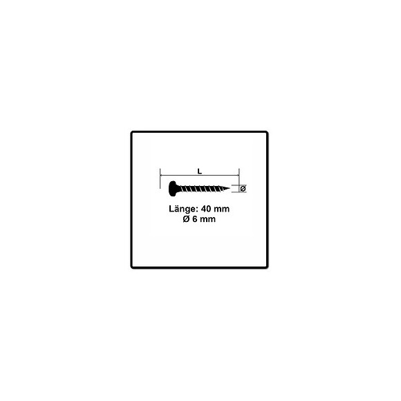 Fischer Power-fast Ii Fpf Ii Vis À Bois Aggloméré 6,0x40 Mm, Tête Panoramique Avec Étoile Intérieure Tx Filetage Partiel 