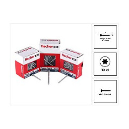 Fischer Vis Pour Panneaux De Particules Power-fast Ii Fpf Ii 3,5x20 Mm - 200 Pièces (670100) Tête Cylindrique + Filetage Comp