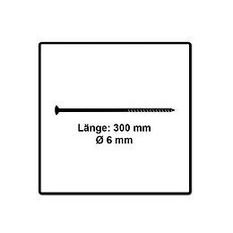 Fischer Power-fast Ii Fpf Ii Vis À Bois Aggloméré 6,0x300 Mm, Tête Fraisée Avec Étoile Intérieure Tx - Filetage Partiel 