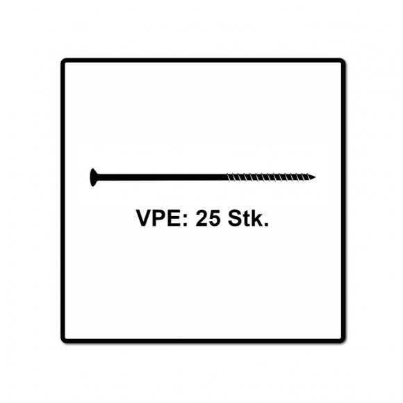 Fischer Power-fast Ii Fpf Ii Vis À Bois Aggloméré 6,0x300 Mm, Tête Fraisée Avec Étoile Intérieure Tx - Filetage Partiel 