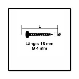 Fischer Vis Pour Panneaux De Particules Power-fast Ii Fpf Ii 4.0x16 Mm - 200 Pièces (670234) Tête Cylindrique + Filetage Comp