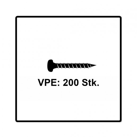 Fischer Power-fast Ii Fpf Ii Vis À Bois Aggloméré 5,0x25 Mm, 200 Pcs., Tête Ronde, Empreinte Torx, Filetage Total, Zingué 