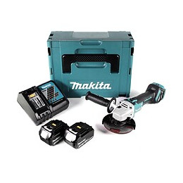 Makita Dga 511 Rfj Meuleuse D'angle Sans Fil 18v 125mm Brushless + 2x Batteries 3,0ah + Chargeur + Coffret Makpac