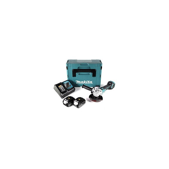 Makita Dga 511 Rfj Meuleuse D'angle Sans Fil 18v 125mm Brushless + 2x Batteries 3,0ah + Chargeur + Coffret Makpac