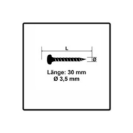 Fischer Vis Pour Panneaux De Particules Power-fast Ii Fpf Ii 3,5x30 Mm - 200 Pièces (670102) Tête Cylindrique + Filetage Comp