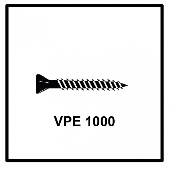 Technofast Ff3930rd 1000 X Vis Pour Plaque De Plâtre, Vis Pour Cloison Sèche À Filetage Fin 3,9 X 30 Ph2