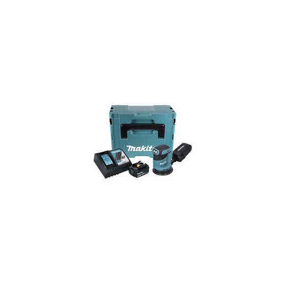 Makita Dbo 180 Rf1j Ponceuse Excentrique Sans Fil, 18v + 1x Batterie 3,0ah + Chargeur + Makpac