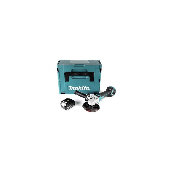 Makita Dga 511 F1j Meuleuse D'angle Sans Fil 18v 125mm Brushless + 1x Batteries 3,0ah + Coffret Makpac - Sans Chargeur
