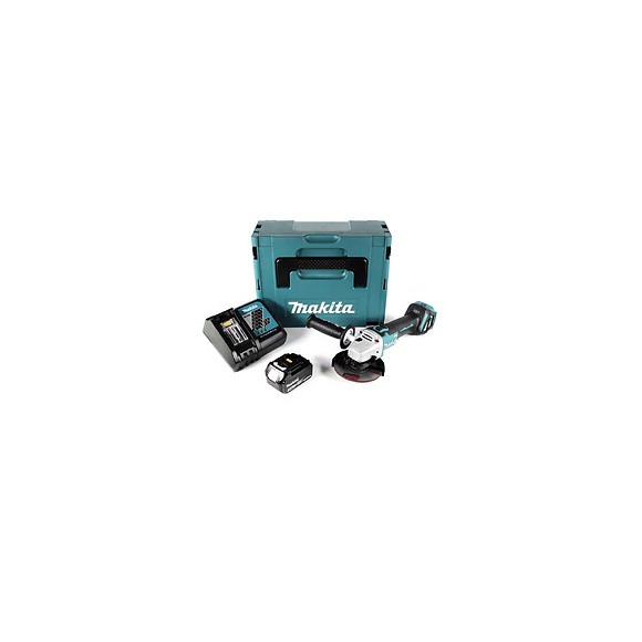 Makita Dga 511 Rf1j Meuleuse D'angle Sans Fil 18v 125mm Brushless + 1x Batterie 3,0ah + Chargeur + Coffret Makpac