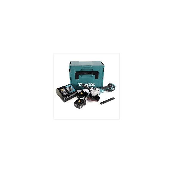 Makita Dga 513 Rfj Meuleuse D'angle Sans Fil 18v 125mm Brushless + 2x Batteries 3,0ah + Chargeur + Coffret Makpac