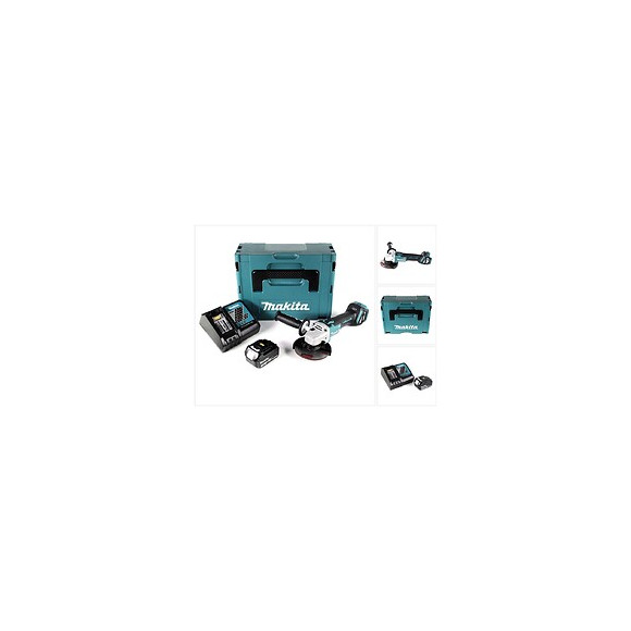 Makita Dga 511 Rf1j Meuleuse D'angle Sans Fil 18v 125mm Brushless + 1x Batterie 3,0ah + Chargeur + Coffret Makpac