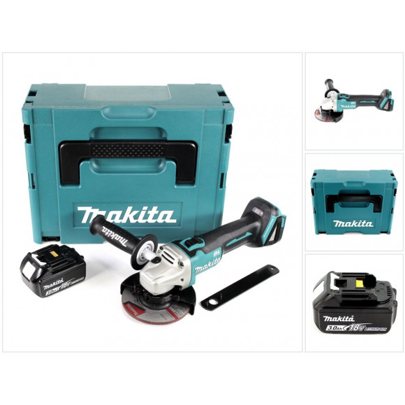 Makita Dga 504 F1j 18 V 125 Mm Brushless Meuleuse Sans Fil  Makita + Coffret Makpac + 1x Batterie Bl 1830 - Sans Chargeur