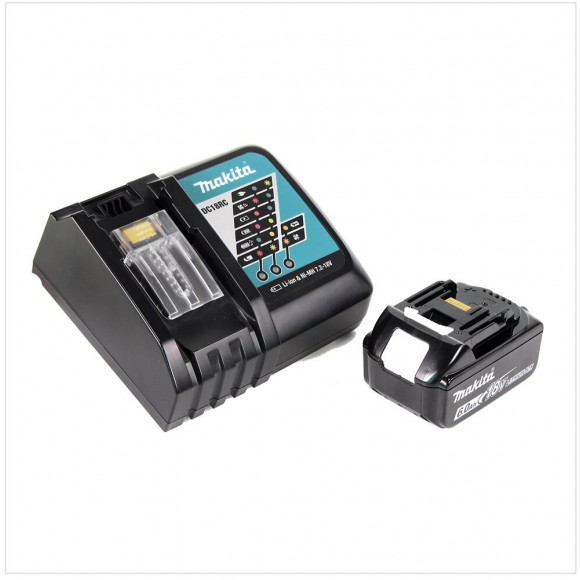 Makita Dga 513 Rg1j Meuleuse D'angle Sans Fil 18v 125mm Brushless + 1x Batterie 6,0ah + Chargeur + Coffret Makpac