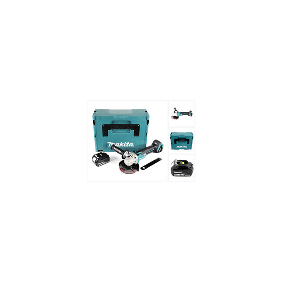Makita Dga 504 F1j 18 V 125 Mm Brushless Meuleuse Sans Fil  Makita + Coffret Makpac + 1x Batterie Bl 1830 - Sans Chargeur