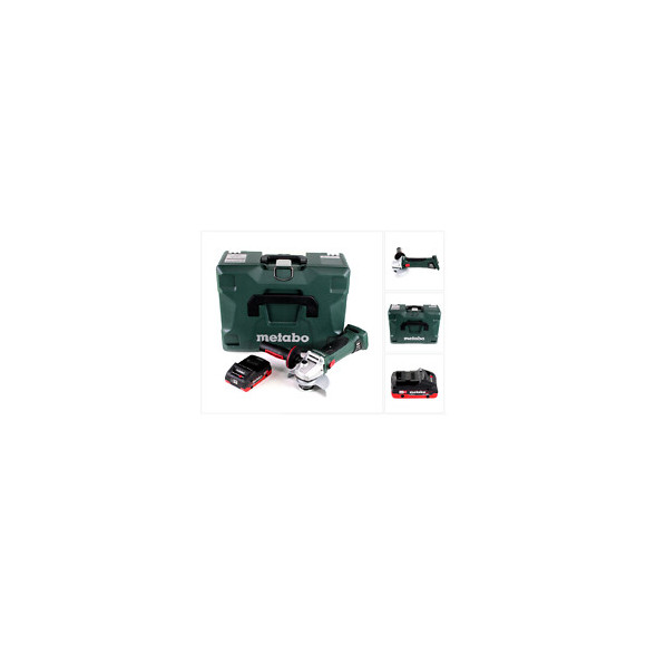 Metabo W 18 Ltx 125 Quick Meuleuse D'angle Sans Fil 18v 125mm ( 602174840 ) + Coffret Metaloc + 1x Batterie 4,0 Ah - Sans Charg