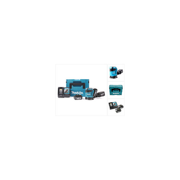 Makita Bbo 180 Rfj Ponceuse Excentrique 18v Li-ion + 2x Batteries 3.0ah + Chargeur + Coffret Makpac