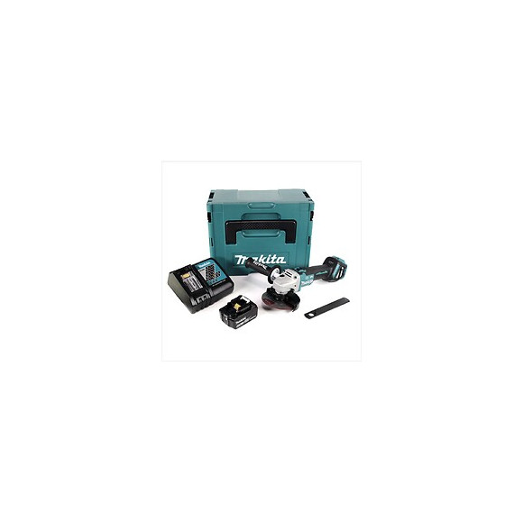 Makita Dga 513 Rg1j Meuleuse D'angle Sans Fil 18v 125mm Brushless + 1x Batterie 6,0ah + Chargeur + Coffret Makpac